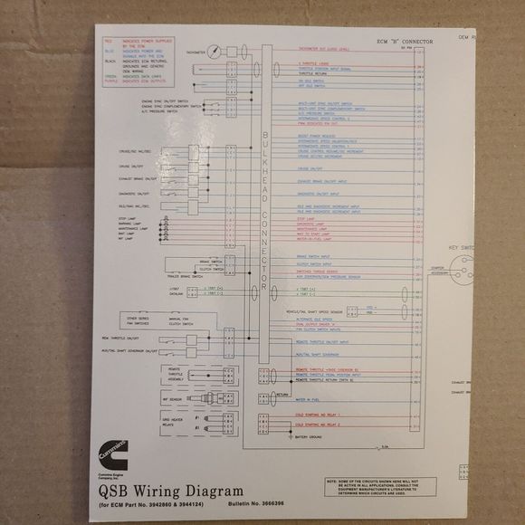 Cummins Laminated QSB Wiring Diagram Bulletin No, 36663996 - Picture 1 of 2
